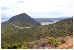 Looking back onto the continent from Cape Hope, the most southwestern point of Africa.  False Bay is on the right side.