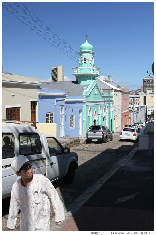 Boy walking. Longmarket Street, Bo-Kaap.