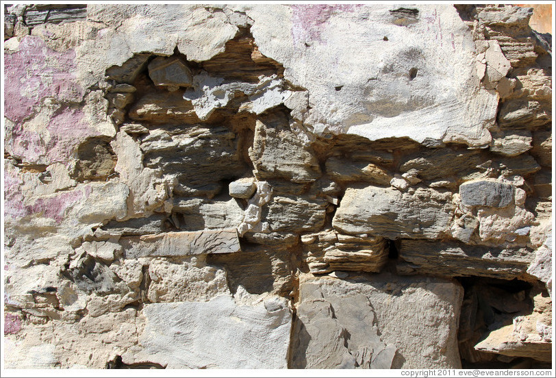 Wall of crumbled building, just off Chiappini Street, Bo-Kaap.