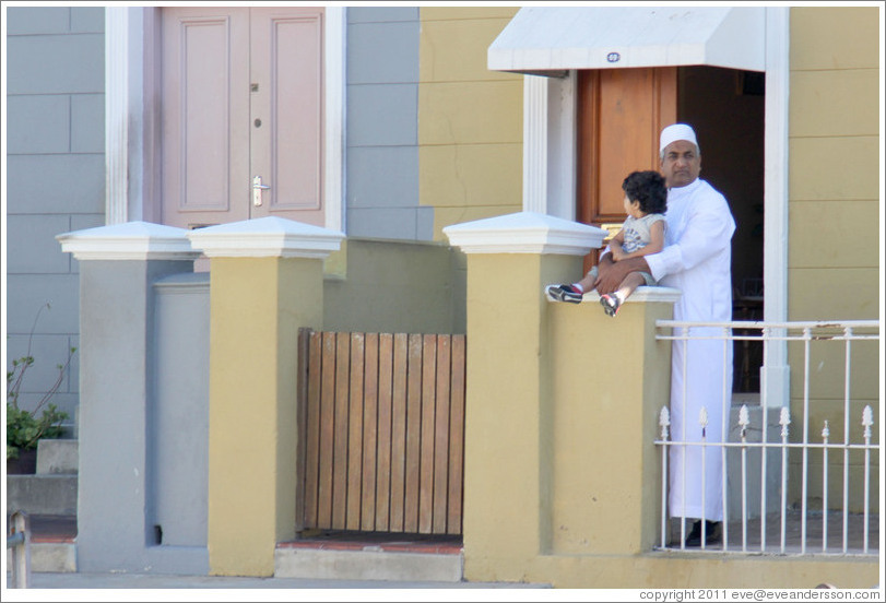 Man with child, Wale Street, Bo-Kaap.