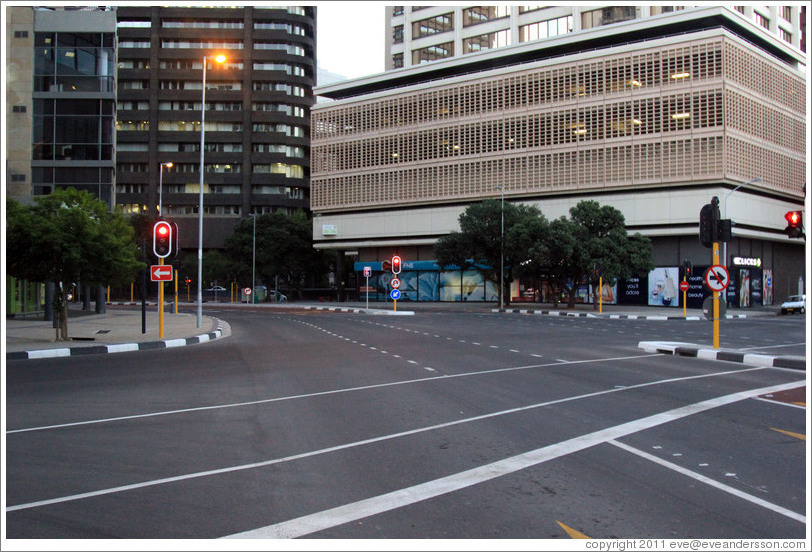 Downtown Cape Town in the early evening; completely empty.