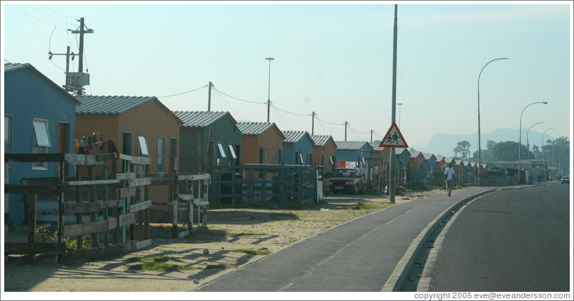 Mandela houses: homes built during Mandela's presidency.  Crossroads township.
