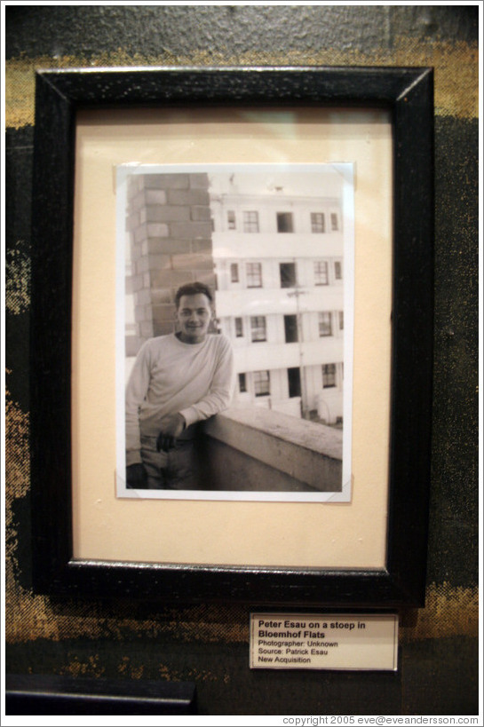 Photograph of Peter Esau, one of the people forcibly removed from his home and relocated to a township.  District Six Museum.