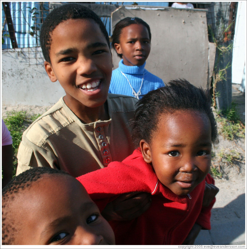 Kids in the Khayelitsha township.