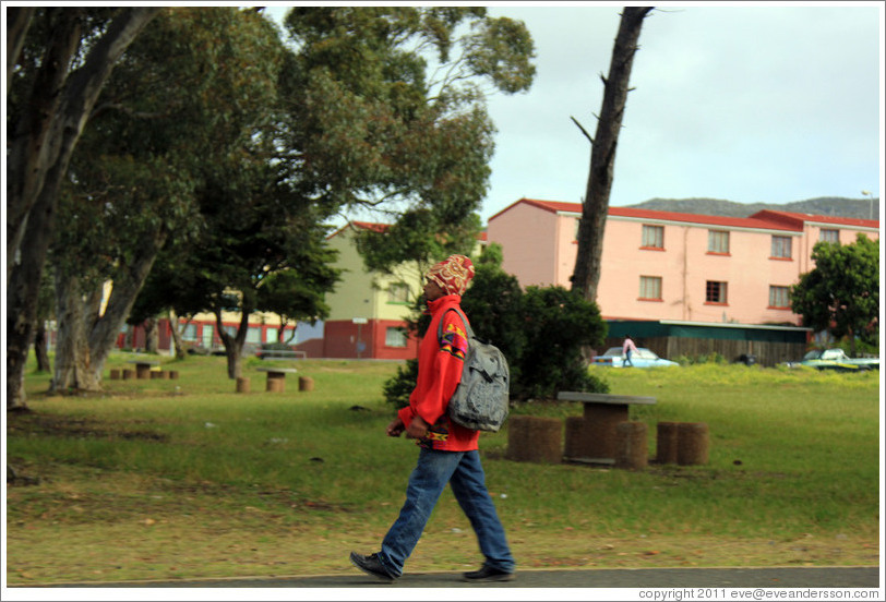 Man walking, Ocean View township.