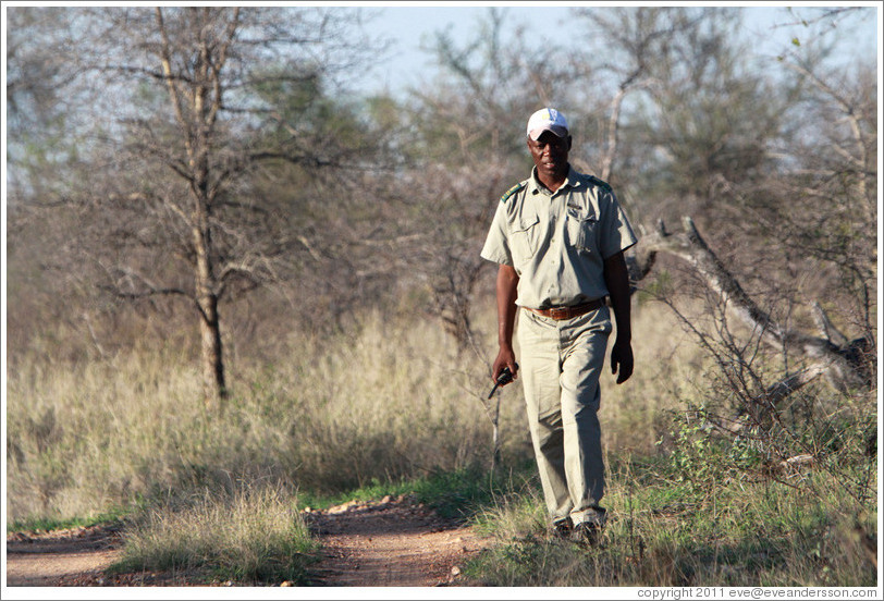 Patrick tracking an animal.
