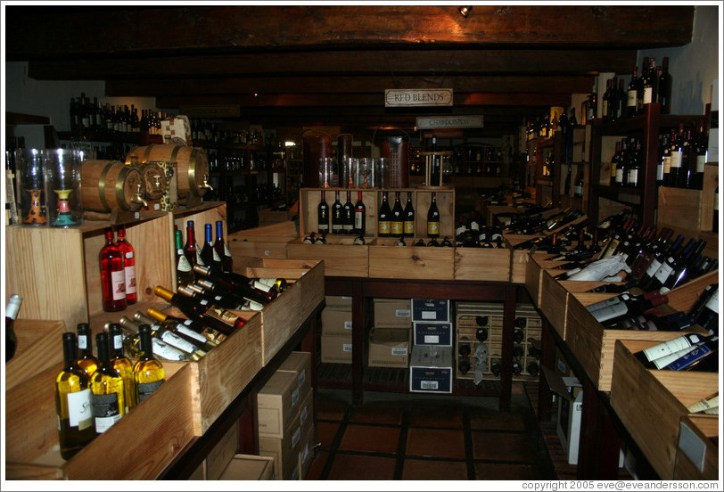 Wine shop at the Spier Winery.