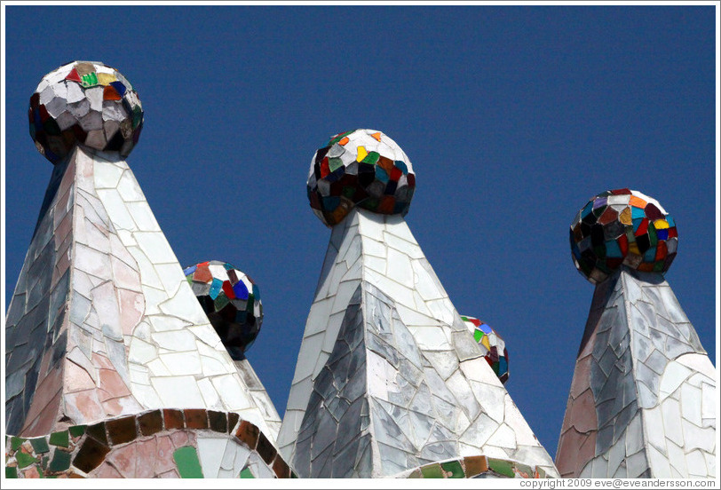 Chimneys (detail).  Casa Batll