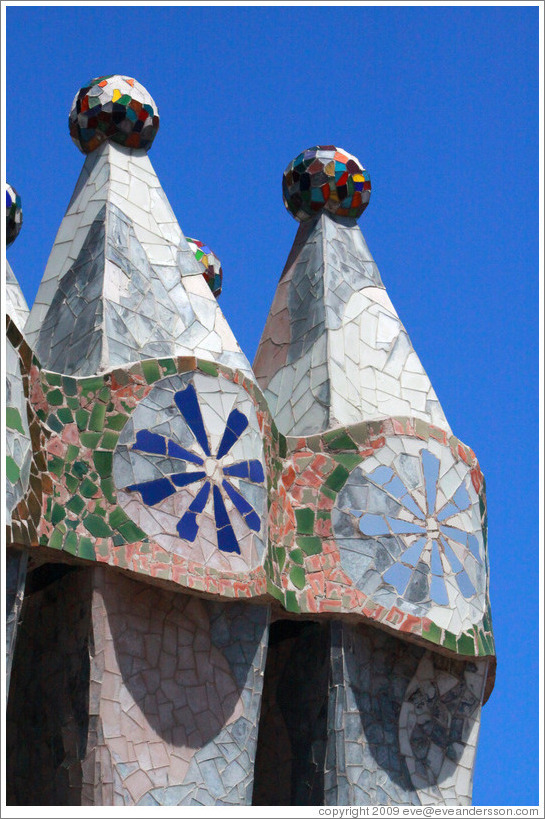 Chimneys (detail).  Casa Batll