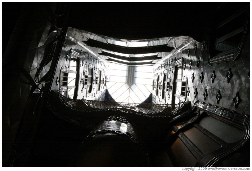 Looking up from ground floor.  Casa Batll