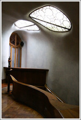 Windows above staircase.  Casa Batll