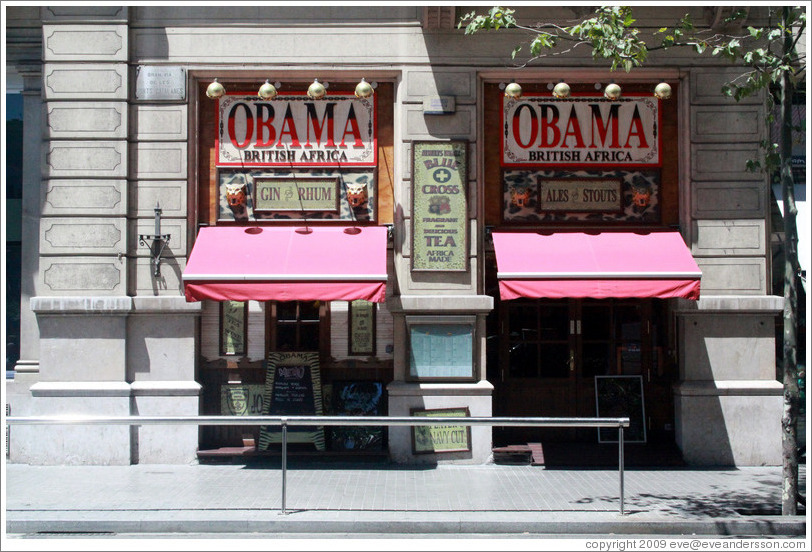 Obama British Africa, a restaurant on Gran via de les Corts Catalanes.