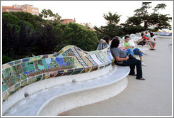 Serpent bench on the central terrace.  Park G?ell.