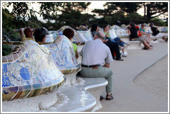 Serpent bench on the central terrace.  Park G?ell.