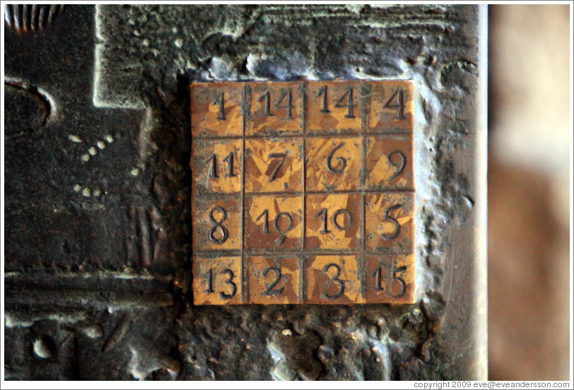 Magic square on a door in the Passion fa?e.  La Sagrada Fam?a.