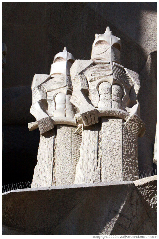 Roman soldiers by sculptor Josep Maria Subirachs.  Passion fa?e, La Sagrada Fam?a.