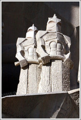 Roman soldiers by sculptor Josep Maria Subirachs.  Passion fa?e, La Sagrada Fam?a.