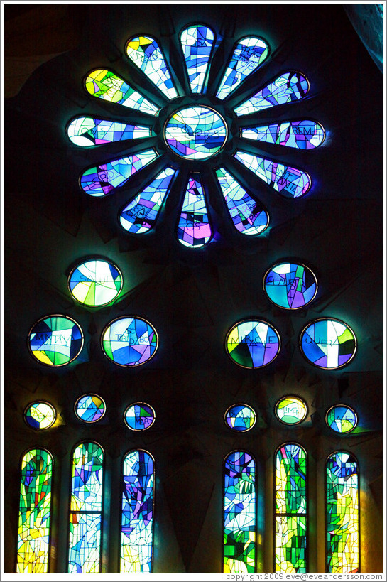 Stained glass.  La Sagrada Fam?a.