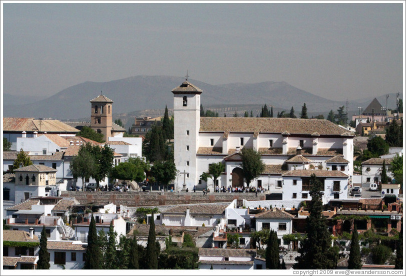View of Mirador de San Nicol?in Albaic?from the Alhambra.