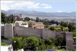 Muralla de la Alcazaba, 8th century wall that protected the city, viewed from Mirador de San Crist?.  Albaic?