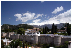 Muralla de la Alcazaba, 8th century wall that protected the city, viewed from Mirador de San Crist?.  Albaic?