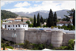 Muralla de la Alcazaba, 8th century wall that protected the city, viewed from Mirador de San Crist?.  Albaic?