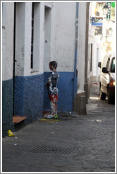 Mysteriously soapy boy near Plaza Larga, Albaic?