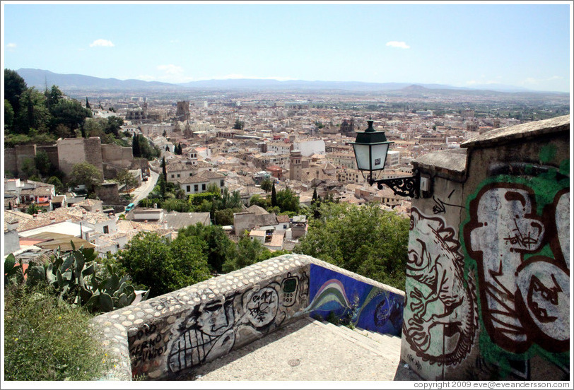 Staircase between Carretera De Murcia and Calle Veredillas de San Crist?, with a view of the city.  Albaic?