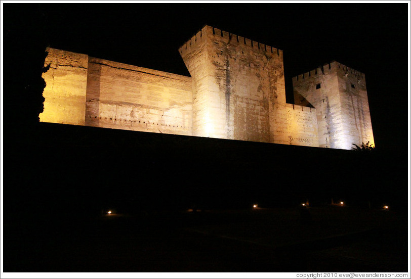 Alcazaba, Alhambra at night.