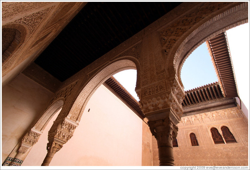 Arches leading to patio.  Nasrid Palace, Alhambra.