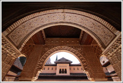 Arches looking toward Patio de los Leones, Nasrid Palace, Alhambra.