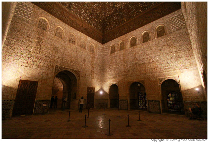 Comares Hall, Nasrid Palace, Alhambra at night.