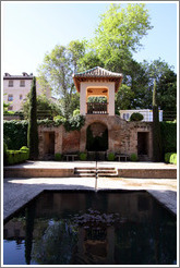 Reflection pool in garden outside Nasrid Palace, Alhambra.