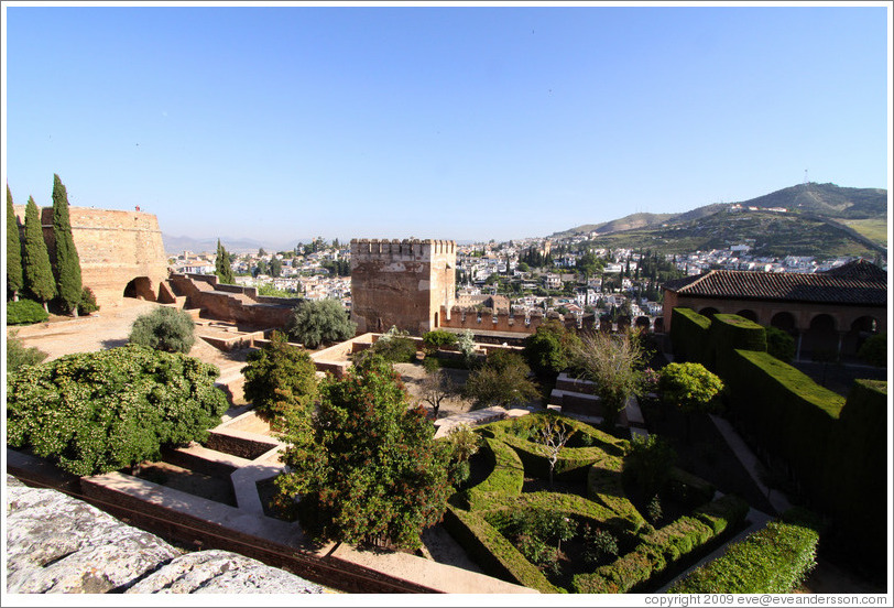 Garden outside Nasrid Palace, Alhambra.
