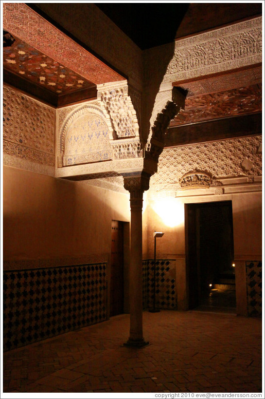 Mexuar, Nasrid Palace, Alhambra at night.