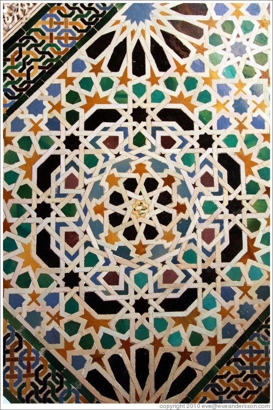 Wall mosaic, Mexuar, Nasrid Palace, Alhambra.