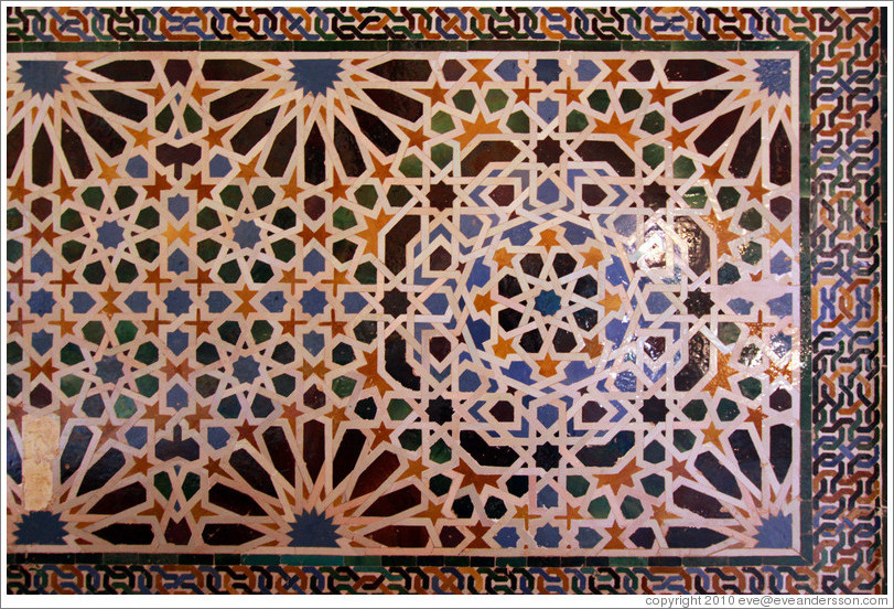 Wall mosaic, Mexuar, Nasrid Palace, Alhambra.