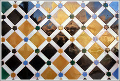 Wall mosaic, Patio de los Arrayanes, Nasrid Palace, Alhambra.
