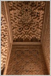 Ceiling detail at night, Patio de los Leones, Nasrid Palace, Alhambra.