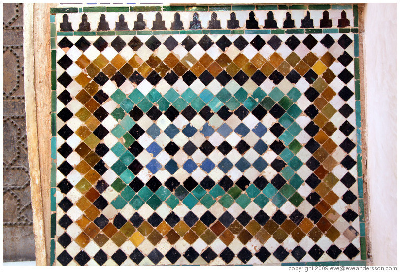 Pattern on wall (#8).  Nasrid Palace, Alhambra.