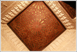 Ceiling, Sala de la Barca, Nasrid Palace, Alhambra at night.