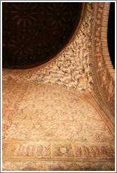 Ceiling, Sala de la Barca, Nasrid Palace, Alhambra at night.