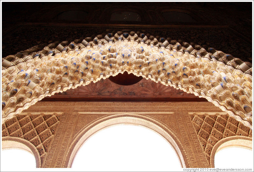 Arch with muqarnas, Sala de la Barca, Nasrid Palace, Alhambra.