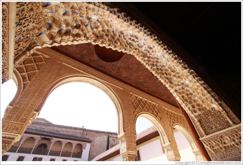 Arch with muqarnas, Sala de la Barca, Nasrid Palace, Alhambra.