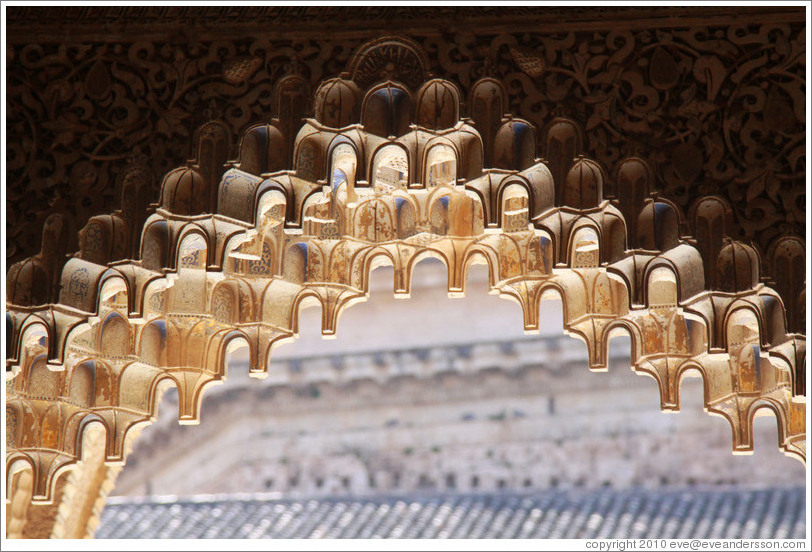 Arch with muqarnas, Sala de la Barca, Nasrid Palace, Alhambra.