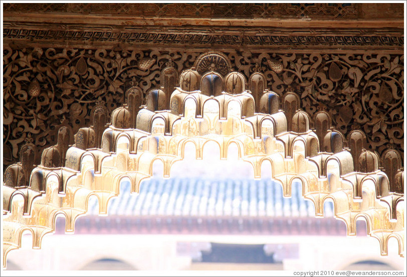 Arch with muqarnas, Sala de la Barca, Nasrid Palace, Alhambra.