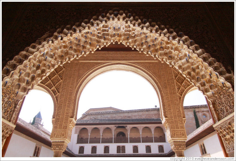 Arch with muqarnas, Sala de la Barca, Nasrid Palace, Alhambra.