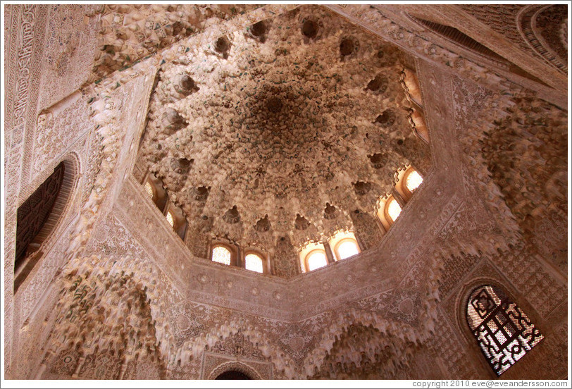 Hexagonal dome, Sala de las Dos Hermanas, Nasrid Palace, Alhambra.