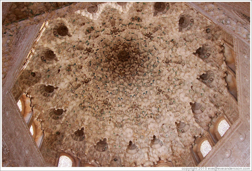 Hexagonal dome, Sala de las Dos Hermanas, Nasrid Palace, Alhambra.