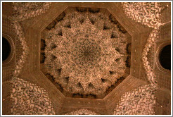 Hexagonal dome, Sala de las Dos Hermanas, Nasrid Palace, Alhambra at night.